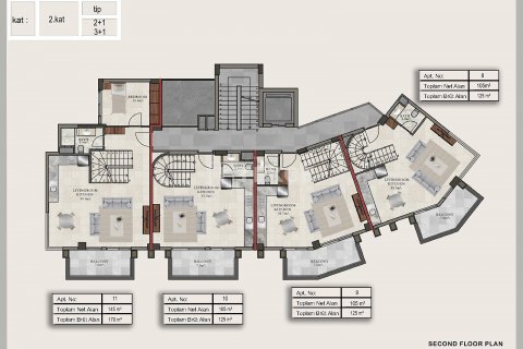 1+1 Lejlighed  i Alanya, Antalya, Tyrkiet Nr. 191465 - 19