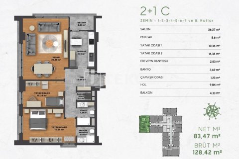 1+1 Lägenhet  i istanbul, Turkiet Nr. 168362 - 18