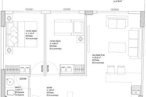 Daire  2+1  Aksu, Antalya, Türkiye №189487 - 18