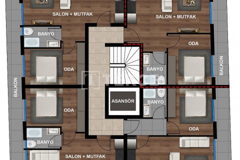 پنت هاس در  Antalya ، ترکیه 4 خوابه ، 220 متر مربع.  شماره 206523 - 9