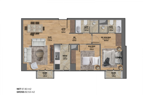 Продажа квартиры  в Стамбуле, Турция 4 комн., 150м2, №186402 – фото 22