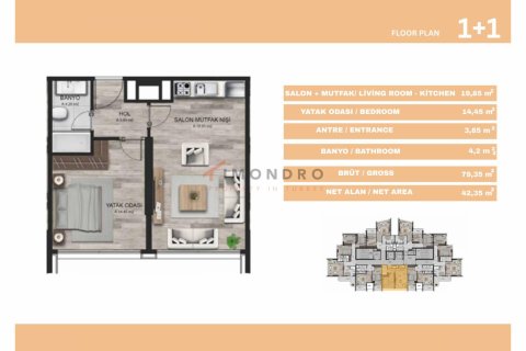 Продажа квартиры в Сарыере, Стамбуле, Турция 1+1, 88м2, №193355 – фото 14