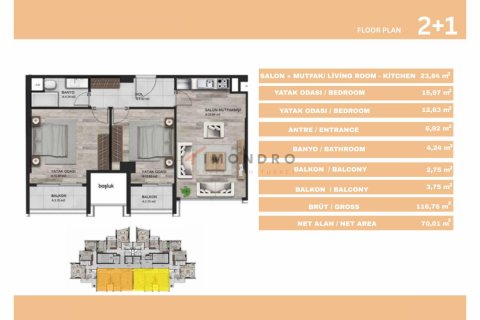 آپارتمان در Sariyer،  Istanbul ، ترکیه 3 خوابه ، 134 متر مربع.  شماره 193357 - 16