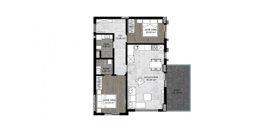 Daire Lilya 2 2+1, Avsallar, Antalya, Türkiye №191555