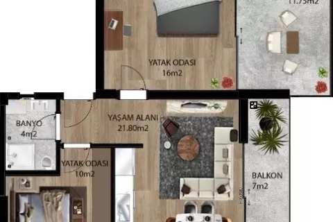 2+1 Lejlighed  i Aksu, Antalya, Tyrkiet Nr. 183114 - 9