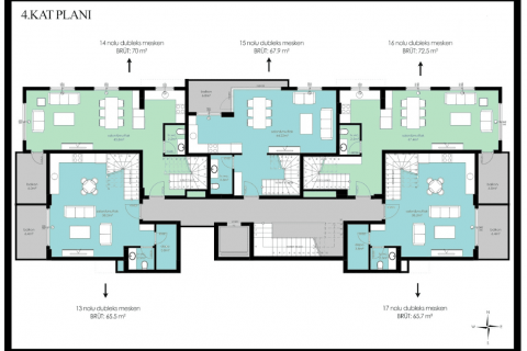 آپارتمان در  Alanya ، ترکیه 2 خوابه ، 82 متر مربع.  شماره 183565 - 30