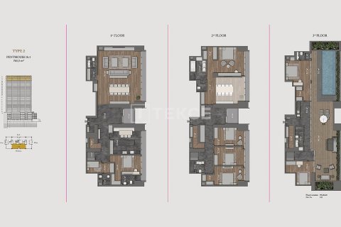 آپارتمان در  Istanbul ، ترکیه 2 خوابه ، 262 متر مربع.  شماره 190334 - 4