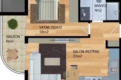 Apartment for sale  in Alanya, Antalya, Turkey, 1 bedroom, 56m2, No. 189462 – photo 22