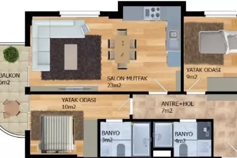 Продажа квартиры  в Аланье, Анталье, Турция 2+1, 78м2, №189464 – фото 26