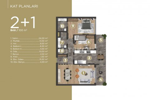Продажа квартиры  в Мендересе, Измире, Турция 4+1, 260м2, №191310 – фото 20