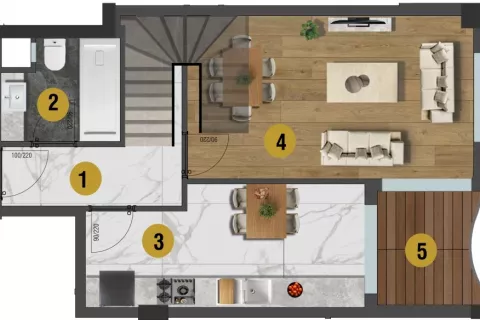 2+1 Lejlighed  i Mugla, Tyrkiet Nr. 183349 - 11