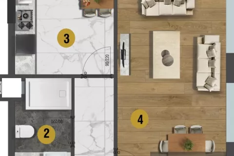 2+1 Lejlighed  i Mugla, Tyrkiet Nr. 183351 - 11