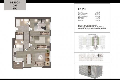 Lägenhet  i Istanbul, istanbul, Turkiet Nr. 186085 - 17
