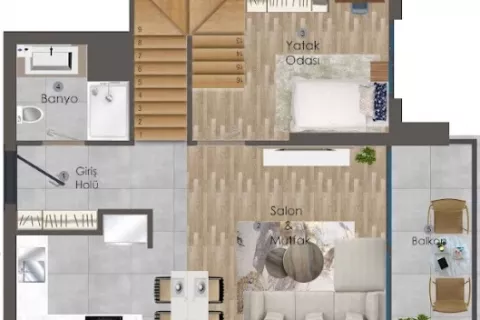 2+1 Lejlighed  i Mugla, Tyrkiet Nr. 183245 - 27