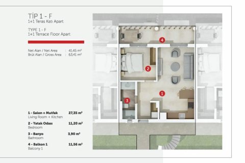 Продажа квартиры  в Бодруме, Мугле, Турция 4 комн., 112м2, №186212 – фото 17