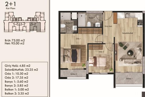 Lägenhet  i Mersin, Turkiet Nr. 185983 - 21