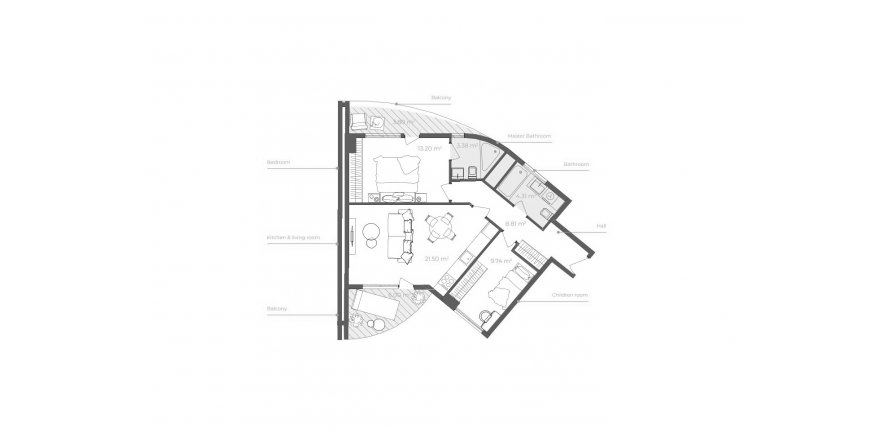 2+1 Apartment in Desire Antalya, Altintash, Antalya, Turkey No. 185042