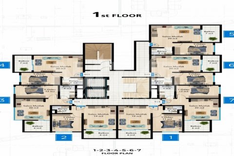 1+1 Lejlighed  i Mahmutlar, Antalya, Tyrkiet Nr. 189817 - 16