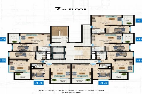 1+1 Lejlighed  i Mahmutlar, Antalya, Tyrkiet Nr. 189817 - 22