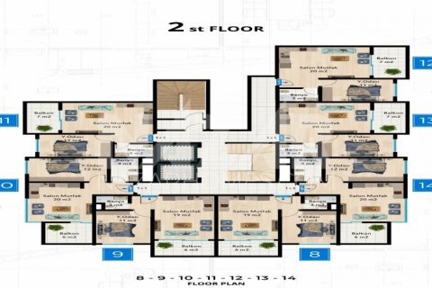 1+1 Lejlighed  i Mahmutlar, Antalya, Tyrkiet Nr. 189817 - 17