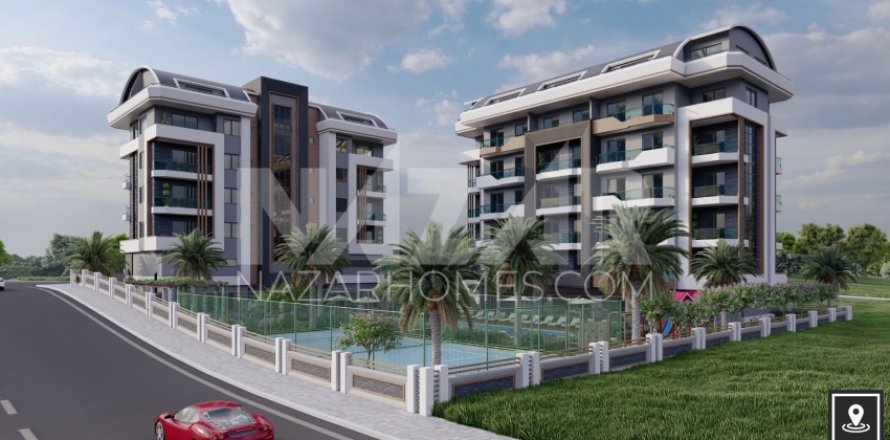 1+1 Lejlighed  i Alanya, Antalya, Tyrkiet Nr. 189816