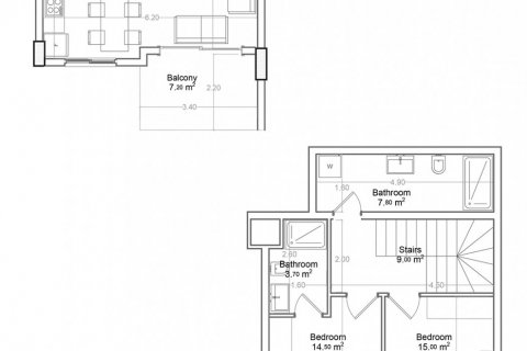 پنت هاس در در Yekta Green Life Gazipasa Residence Gazipasa ، ترکیه 2 خوابه ، 113.6 متر مربع.  شماره 160744