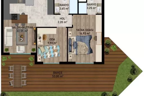 Продажа квартиры  в Аксу, Анталье, Турция 2+1, 65.5м2, №182847 – фото 12