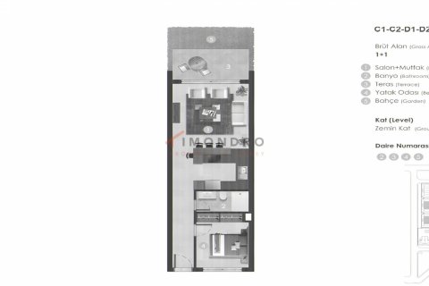آپارتمان در  Girne ، ترکیه 1 خوابه ، 65 متر مربع.  شماره 194061 - 22