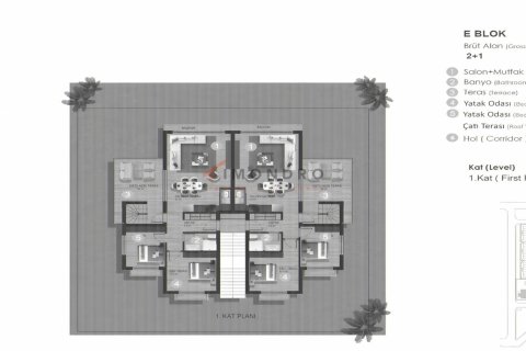 آپارتمان در  Girne ، ترکیه 1 خوابه ، 65 متر مربع.  شماره 194061 - 24