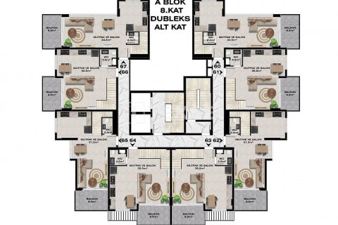 Продажа квартиры  в Аланье, Анталье, Турция 1+1, 53м2, №186849 – фото 29