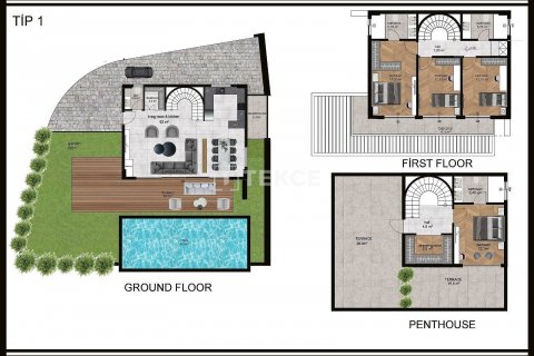 Продажа виллы  в Аланье, Анталье, Турция 4+1, 290м2, №175468 – фото 27