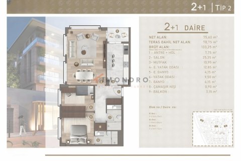 Apartment for sale  in Istanbul, Turkey, 2 bedrooms, 130m2, No. 193931 – photo 14