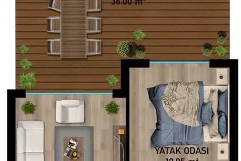 1+1 Lejlighed  i Aksu, Antalya, Tyrkiet Nr. 182841 - 12