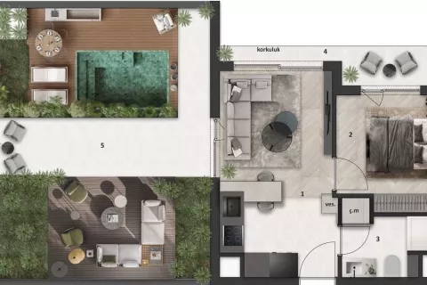 1+1 Leilighet  i Aksu, Antalya, Tyrkia Nr. 183525 - 15