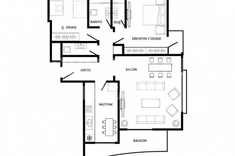 آپارتمان در  Dosemealti ، ترکیه 90 متر مربع.  شماره 191765 - 21