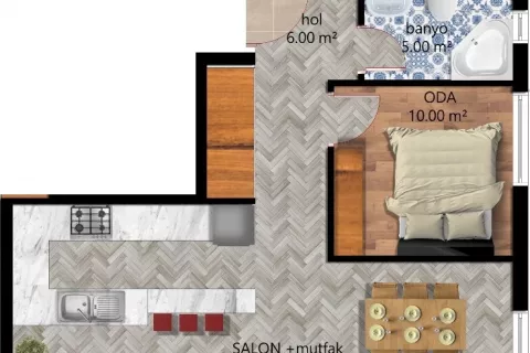 2+1 Lejlighed  i Tyrkiet Nr. 183486 - 10