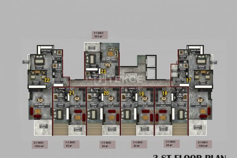 3+1 Wohnung  in Alanya, Antalya, Türkei Nr. 191563 - 12