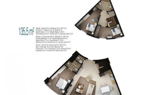 آپارتمان در  Antalya ، ترکیه 145 متر مربع.  شماره 186378 - 30