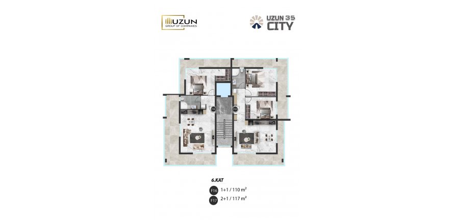 Квартира в Uzun 35 City 2+1, Фамагуста, Северный Кипр №188173