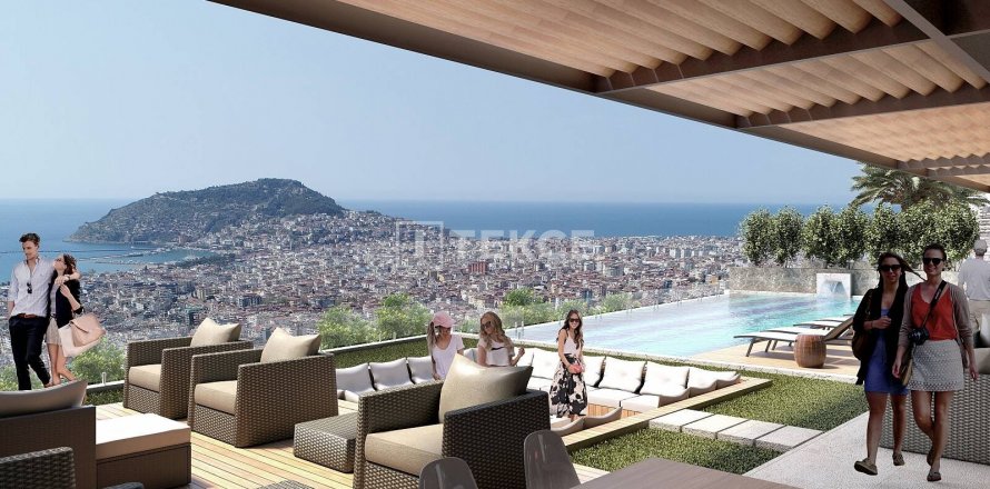 4+1 Takvåning i Alanya, Antalya, Turkiet Nr. 185940