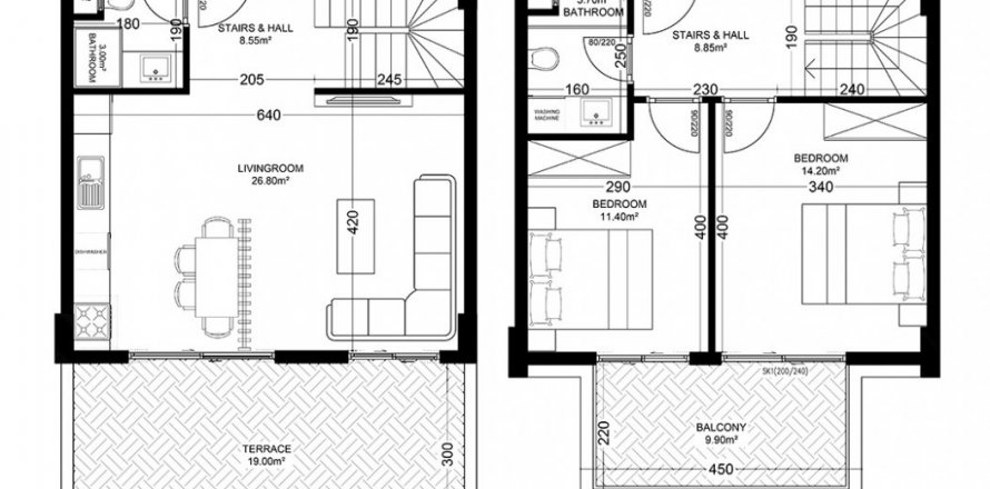 آپارتمان در در Yekta Golden Valley Oba ، ترکیه 2 خوابه ، 116.6 متر مربع.  شماره 183611