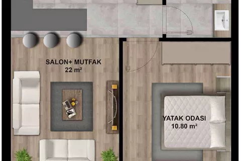 1+1 Lägenhet  i Aksu, Antalya, Turkiet Nr. 182772 - 21