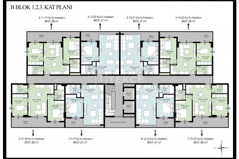 Продажа квартиры в Аланье, Анталье, Турция 2+1, 88м2, №191474 – фото 28