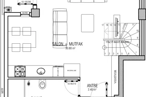 2+1 Leilighet  i Mugla, Tyrkia Nr. 183174 - 11
