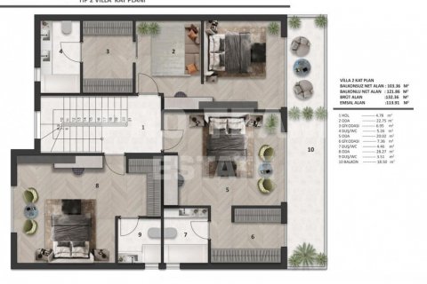 ویلا در Altintash،  Antalya ، ترکیه 300 متر مربع.  شماره 190209 - 11
