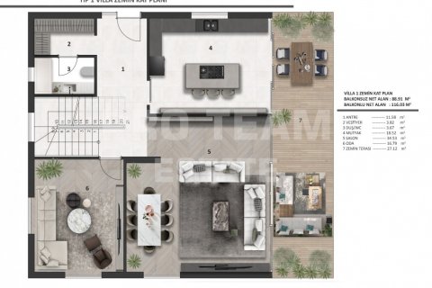 ویلا در Altintash،  Antalya ، ترکیه 300 متر مربع.  شماره 190209 - 10