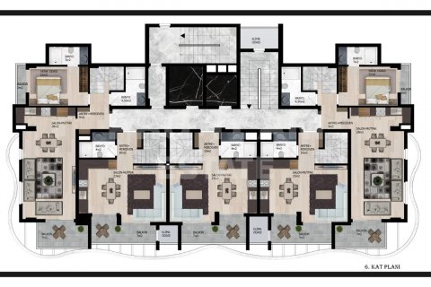 آپارتمان در  Avsallar ، ترکیه 50 متر مربع.  شماره 190199 - 27