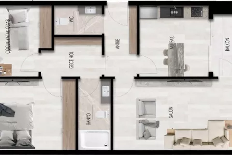 Продажа квартиры  в Кепезе, Чанаккале, Турция 2+1, 96м2, №183334 – фото 26