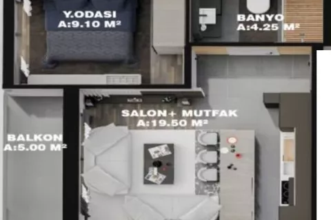 1+1 Wohnung  in Aksu, Antalya, Türkei Nr. 183491 - 22