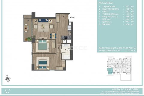 4+1 Lejlighed  i Istanbul, Tyrkiet Nr. 189738 - 27